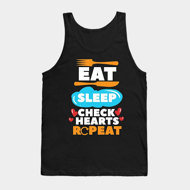 Eat Sleep Check Hearts Repeat Tank Top by maxcode